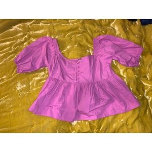 Pink Peplum Top Never Worn With Tags